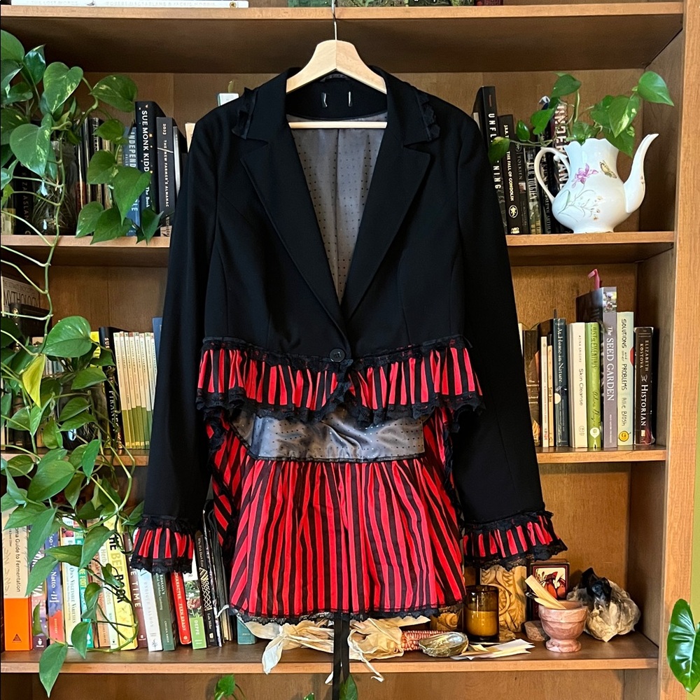 Handmade. Modified black blazer costume jacket.